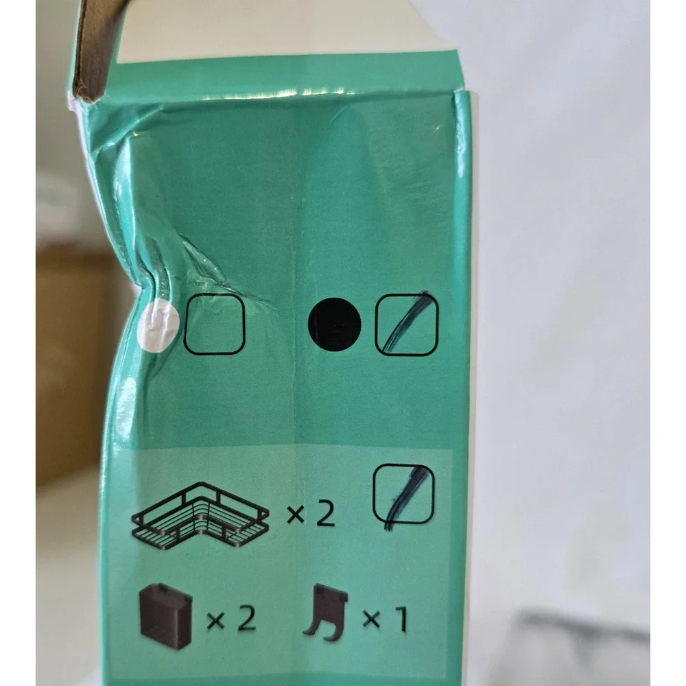 Metal Corner Shower Caddy Black Suitable for Multiple Spaces 2 In Box New